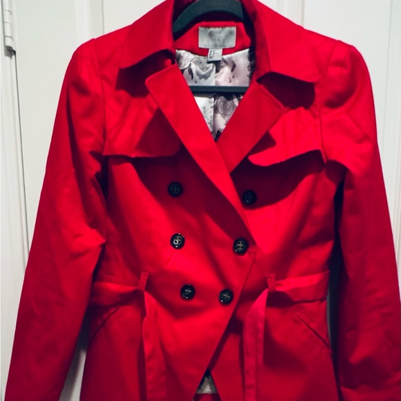 H&M Double Breasted Pink Short Trench Coat Jacket Size US10 EU40. Fits like a 6 - Picture 7 of 8